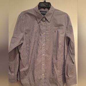 Lauren‎ Ralph Lauren Non-Iron Striped Purple Button Down Shirt Women's Size 1XL
